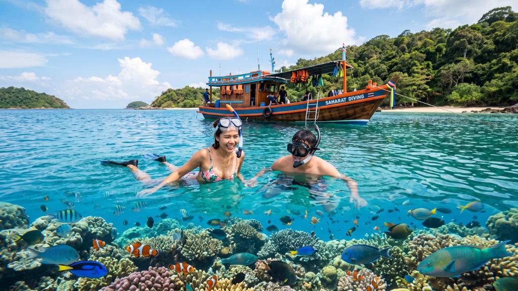 โปรแกรมพักกายพักใจดำน้ำดูปลา พัทยา–แสมสาร 2 วัน 1 คืน